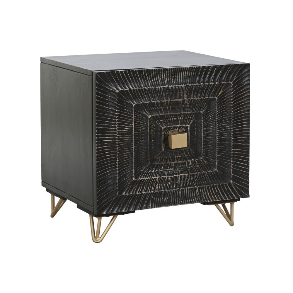 Nachttisch Home ESPRIT Schwarz Gold 50 x 40 x 50 cm