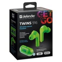 Écouteurs Sans Fil avec Étui de Charge Defender TWINS 916 Vert