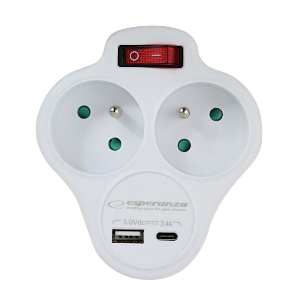 Multiprise Esperanza ELK311W 2 Prises