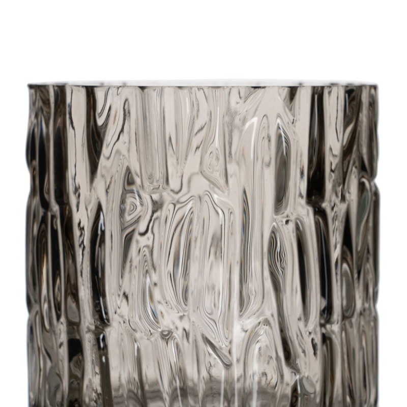 Vase Gris Verre 12 x 12 x 12 cm