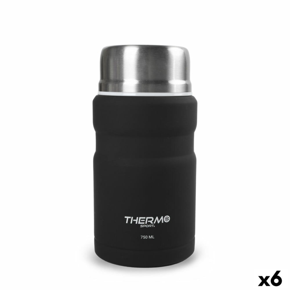 Thermoskanne für Lebensmittel ThermoSport Schwarz Stahl 750 ml (6 Stück)