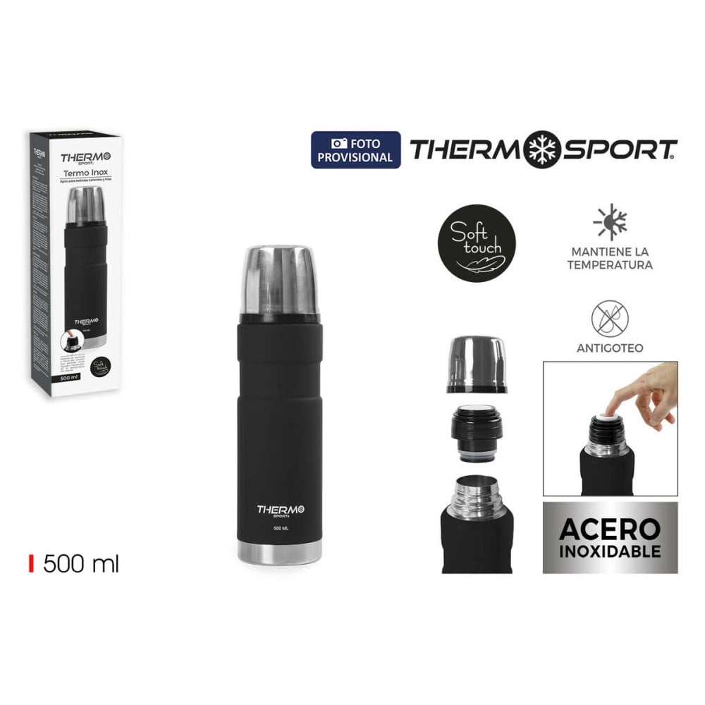 Thermosflasche ThermoSport Schwarz 500 ml (6 Stück)