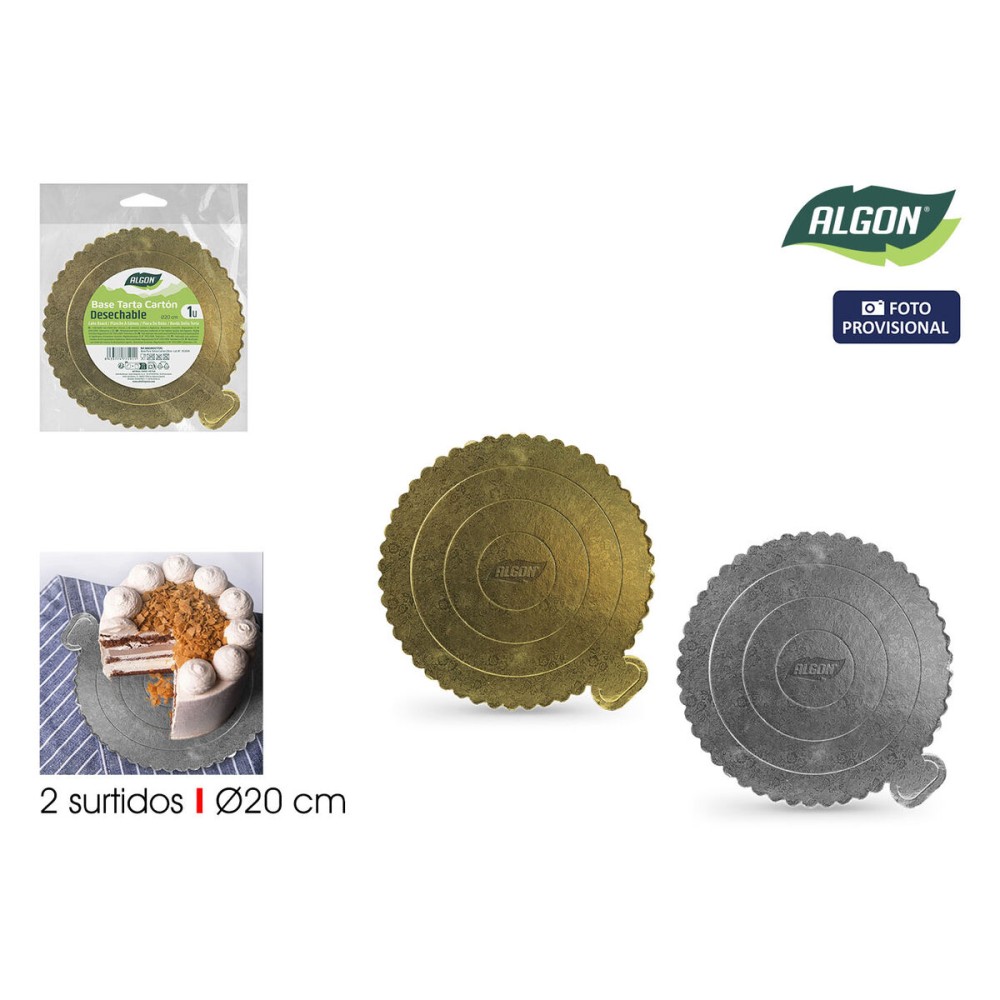 Base de gâteau Algon Doré 20 x 20 cm (36 Unités)