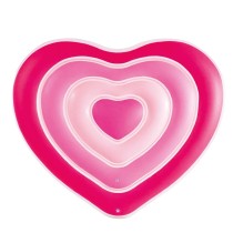 Matelas Gonflable Intex Coeur 135 x 155 x 25 cm Rose (6 Unités)