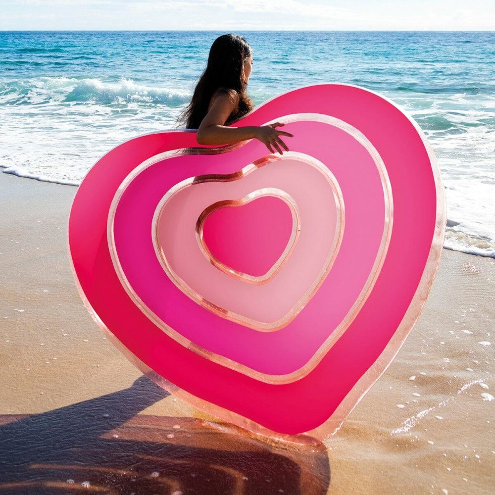 Air mattress Intex Heart 135 x 155 x 25 cm Pink (6 Units)