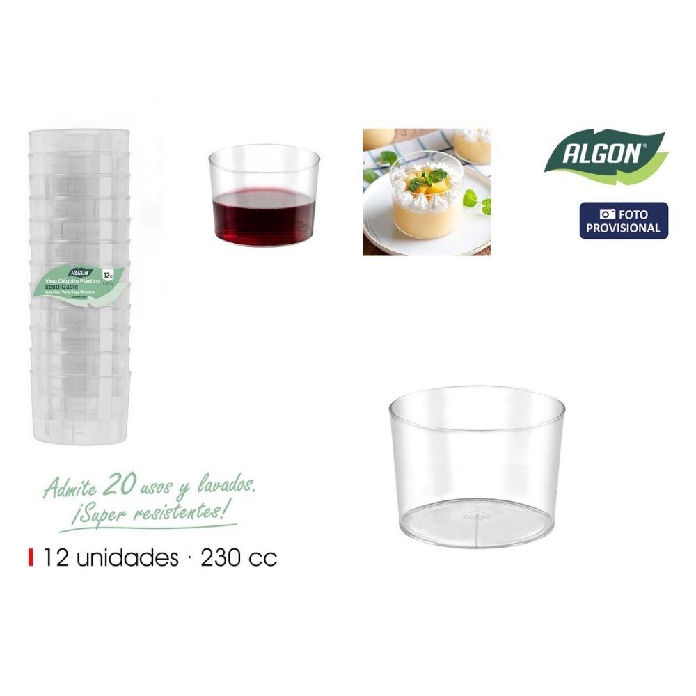 Set de Verres Algon Plastique 12 Pièces (12 Unités)