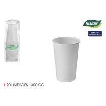 Set de Verres Algon Blanc 300 ml 20 Pièces (24 Unités)