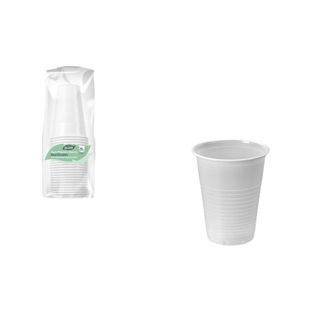 Set de Verres Algon Blanc 220 ml 25 Pièces (24 Unités)