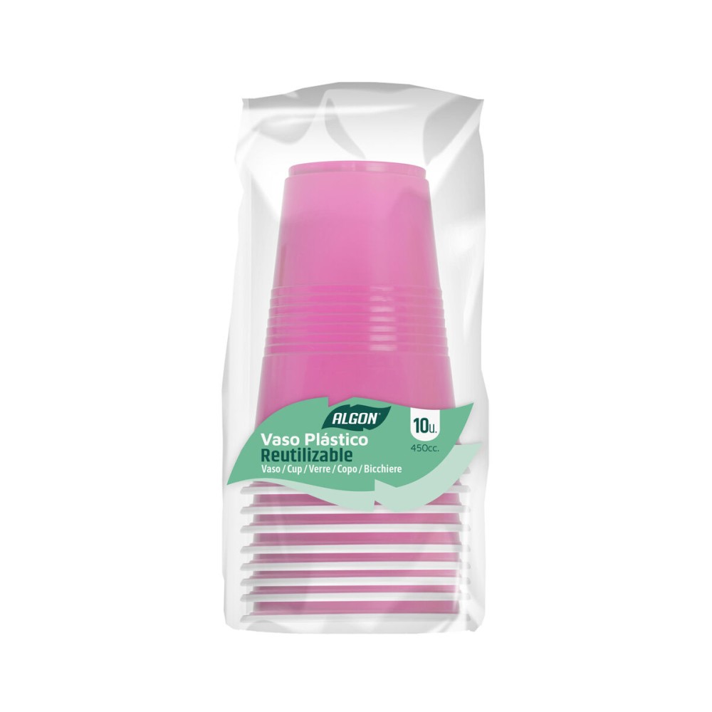 Set de Verres Algon Rose 450 ml 10 Pièces (18 Unités)