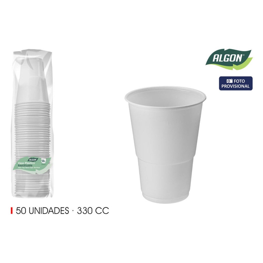 Set de Verres Algon Blanc 330 ml 50 Pièces (12 Unités)