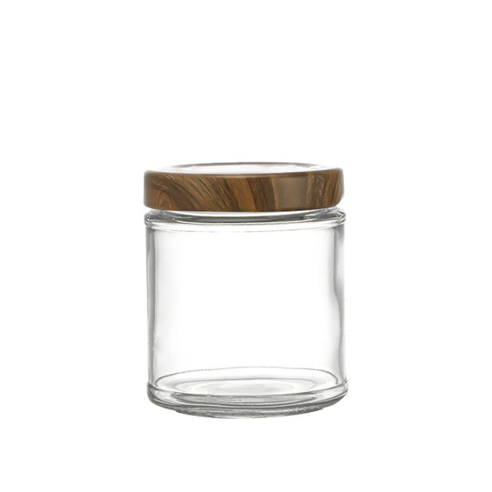 Glass Jar La Mediterránea WOOD 250 ml (24 Units)