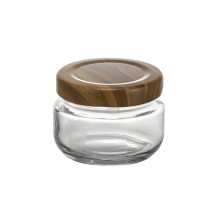 Glass Jar La Mediterránea WOOD 140 ml (24 Units)