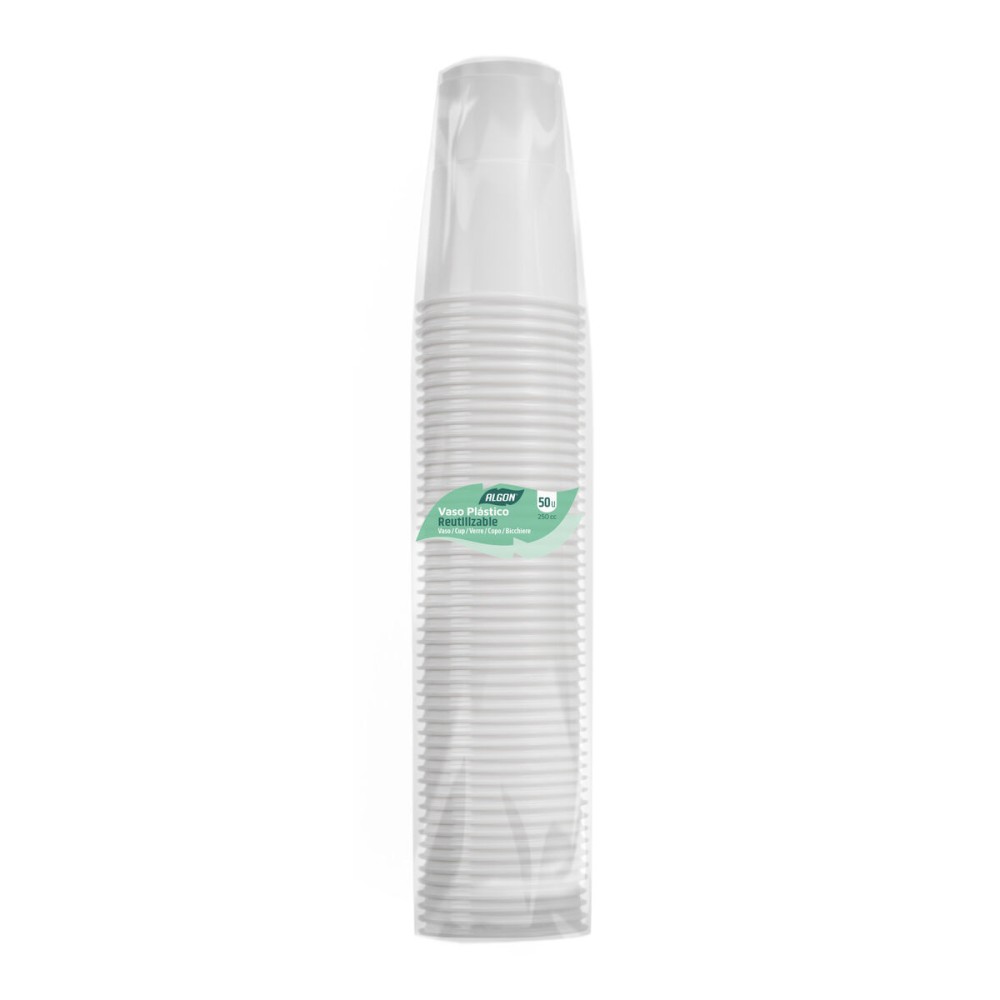 Set de Verres Algon Blanc 250 ml 50 Pièces (18 Unités)