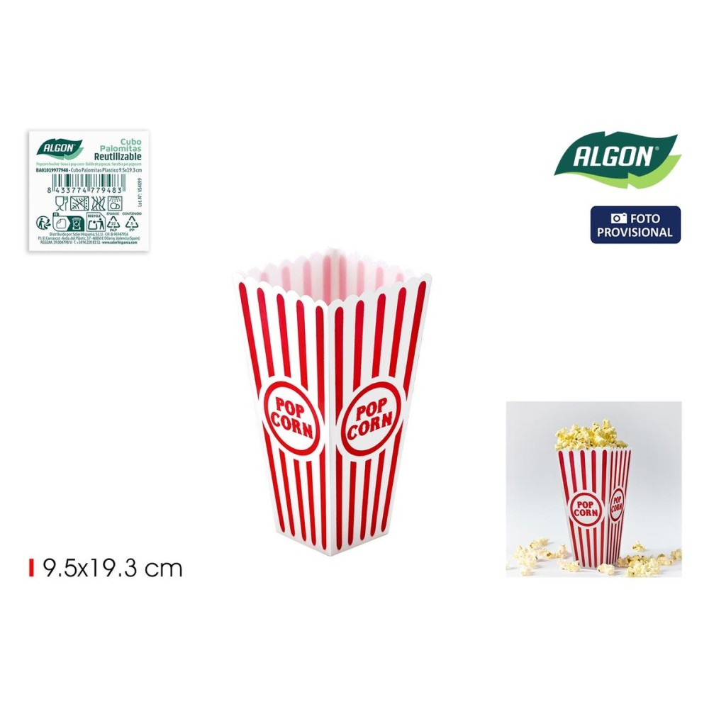 Récipient pour servir les popcorns Algon 9,5 x 19,3 cm (24 Unités)