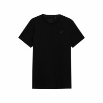 Herren Kurzarm-T-Shirt 4F Regular Plain Schwarz