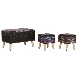 Truhensatz Home ESPRIT Braun Bunt Polyurethan Holz Vintage 70 x 40 x 45 cm (3 Stück)