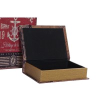 Set of decorative boxes Home ESPRIT Multicolour Wood Canvas Anchor