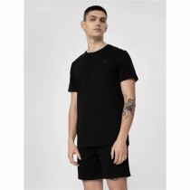 Herren Kurzarm-T-Shirt 4F Regular Plain Schwarz