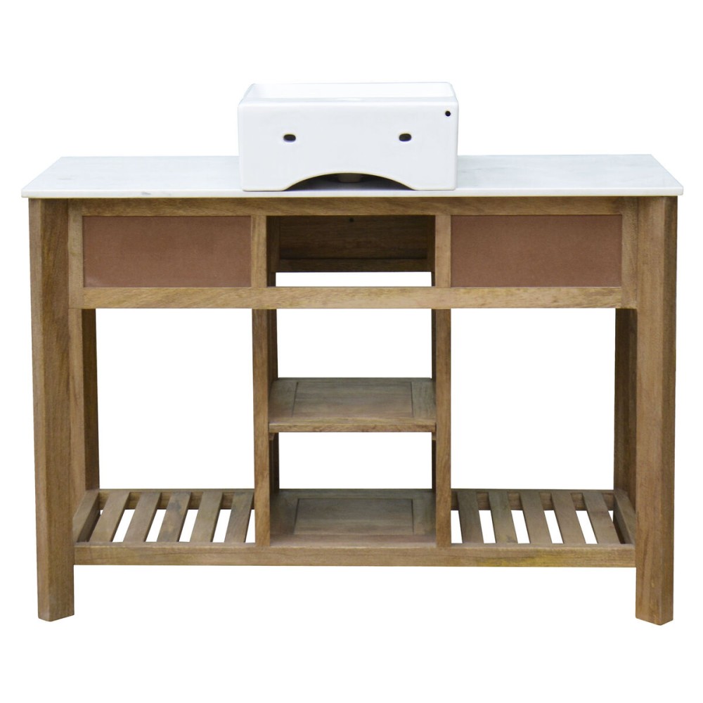 meuble bas pour lavabo Home ESPRIT Blanc Naturel Céramique Bois de manguier 120 x 50 x 82 cm