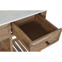 meuble bas pour lavabo Home ESPRIT Blanc Naturel Céramique Bois de manguier 120 x 50 x 82 cm
