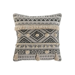 Kissen Home ESPRIT Weiß Schwarz Boho 45 x 8 x 45 cm