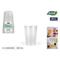 Gläserset Algon Kunststoff 380 ml 4 Stücke (24 Stück)