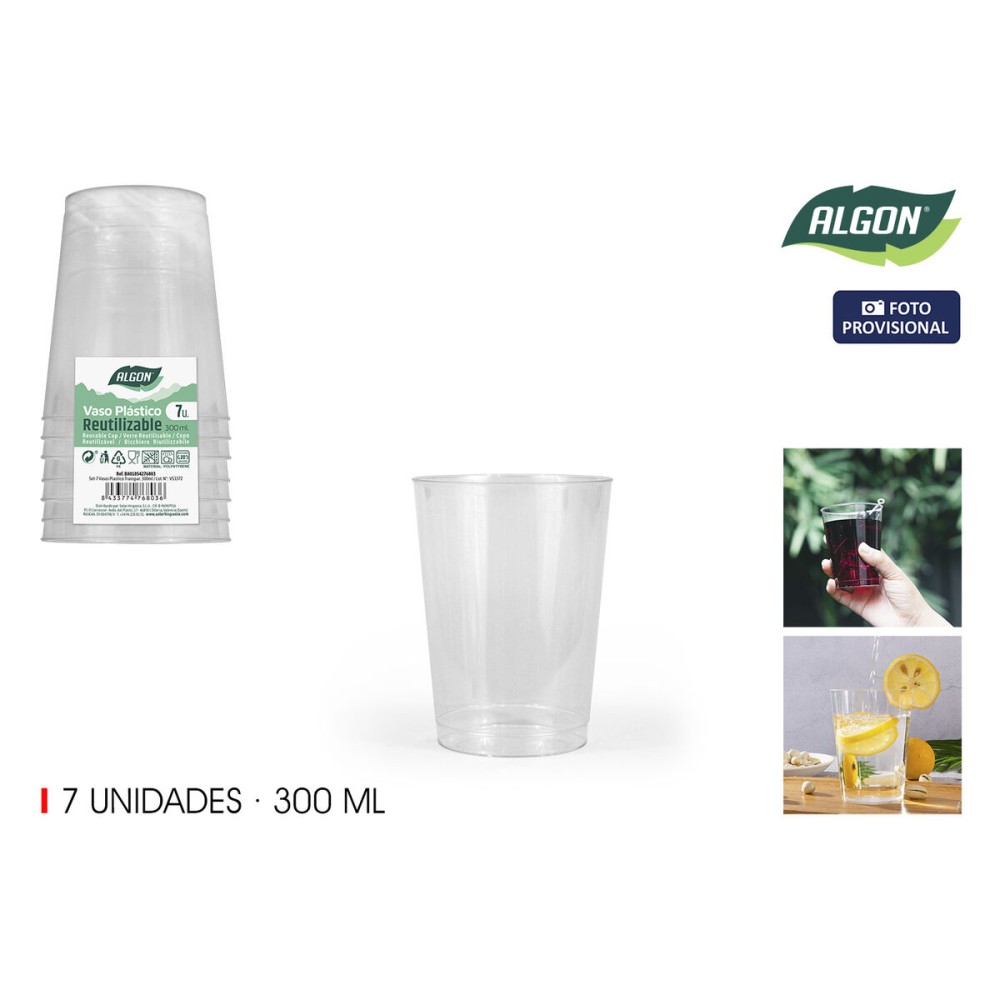 Set de Verres Algon Plastique 300 ml 7 Pièces (24 Unités)