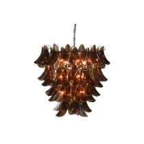 Deckenlampe Home ESPRIT Braun Silberfarben Kristall Stahl 25 W 80 x 80 x 80 cm