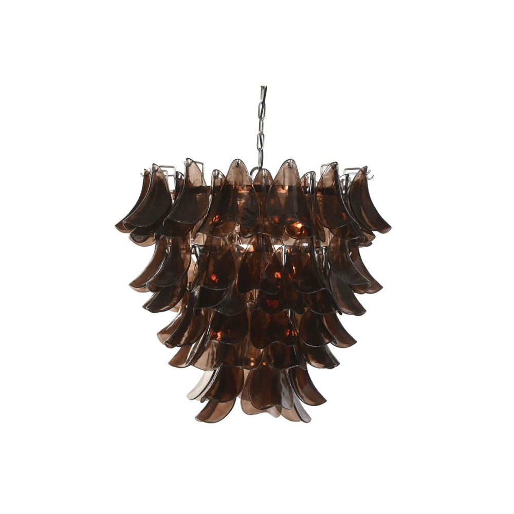 Deckenlampe Home ESPRIT Braun Silberfarben Kristall Stahl 25 W 80 x 80 x 80 cm