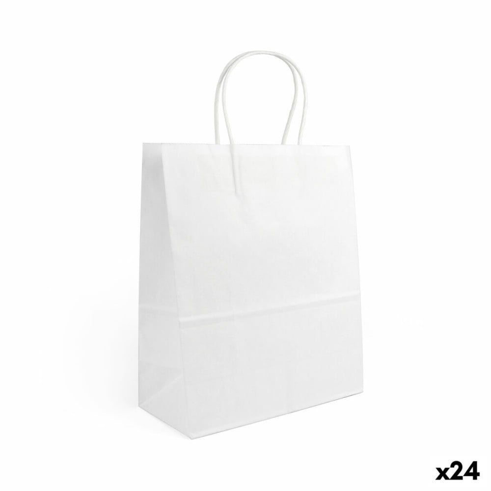 Sac en papier Algon Blanc 32 x 12 x 40 cm 3 Pièces (24 Unités)