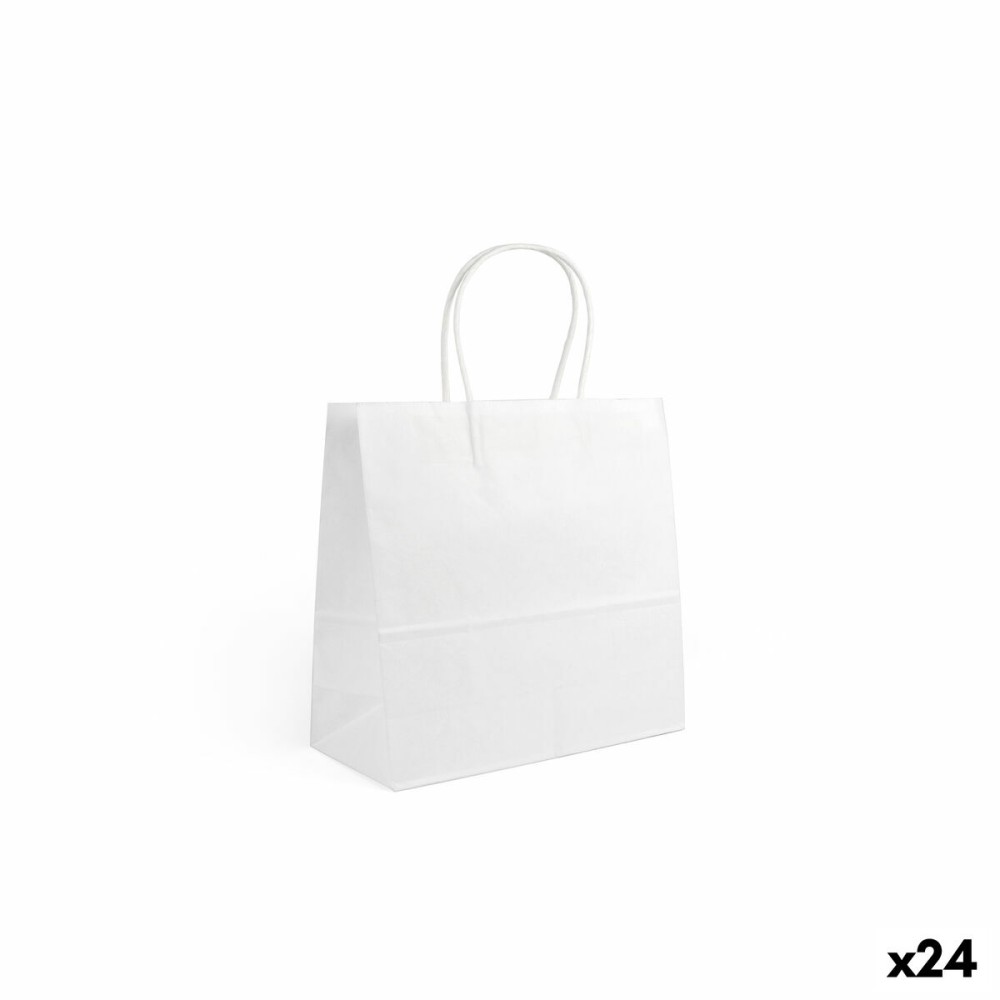 Sac en papier Algon Blanc 26 x 17 x 26 cm 3 Pièces (24 Unités)