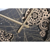 Horloge Murale Home ESPRIT Noir Doré Verre Fer Vintage 62 x 8,5 x 62 cm