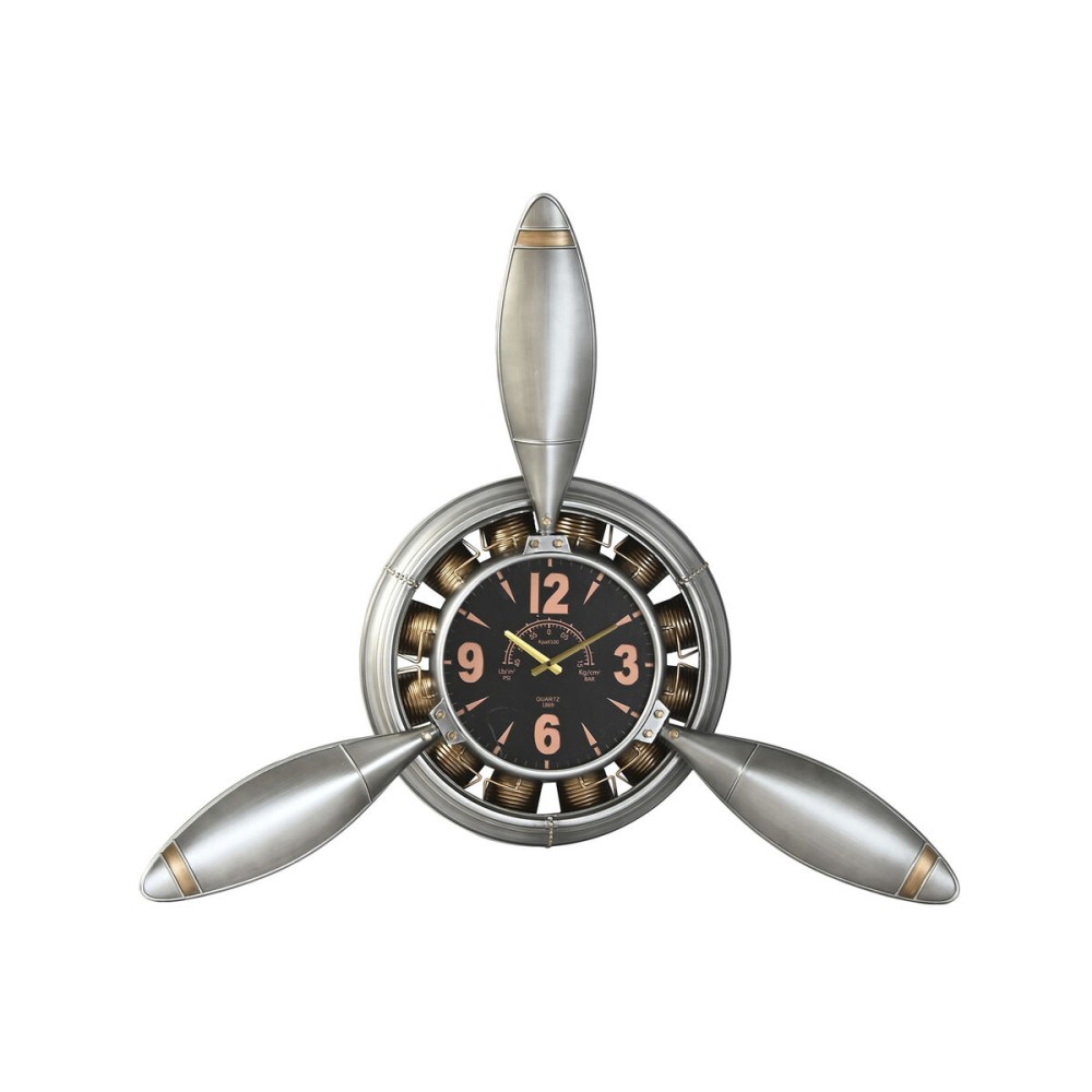 Wall Clock Home ESPRIT Golden Silver PVC Metal Helices Vintage 133 x 24 x 120 cm