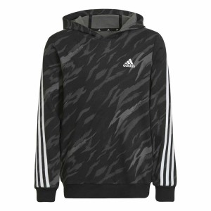 Jungen Sweater mit Kapuze Adidas 3 Stripes Schwarz