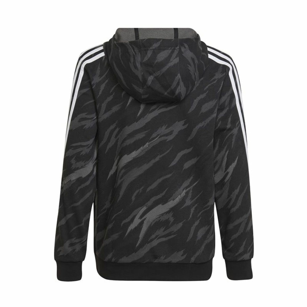 Sweat à capuche enfant Adidas 3 Stripes Noir