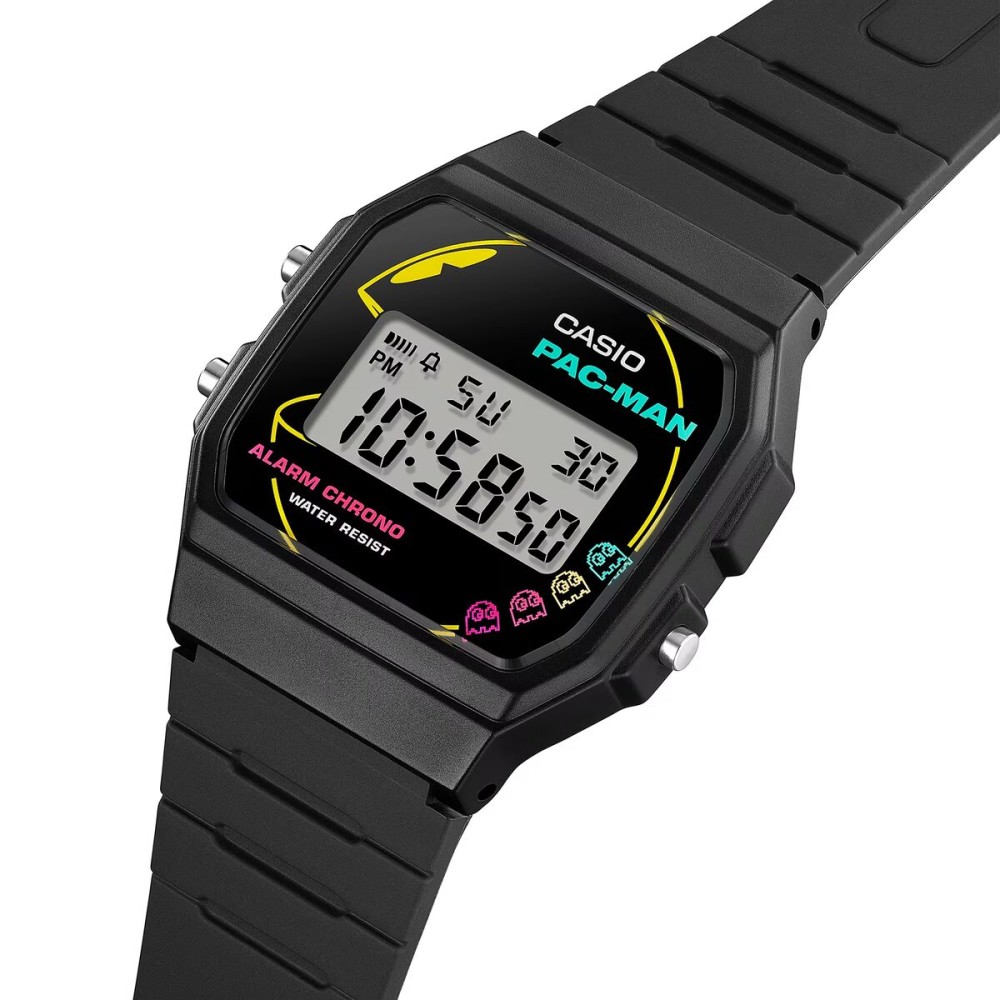 Unisex-Uhr Casio F-91 - PACMAN Series Limited Edition Schwarz (Ø 35 mm)
