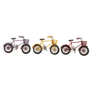 Figurine Décorative DKD Home Decor Jaune Rouge Lila Bicyclette Vintage 16,5 x 5,5 x 9 cm (3 Unités)