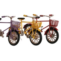 Deko-Figur DKD Home Decor Gelb Rot Lila Fahrrad Vintage 16,5 x 5,5 x 9 cm (3 Stück)