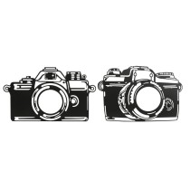 Décoration murale Home ESPRIT Noir Caméra/Appareil Photo Vintage 45 x 1 x 30 cm (2 Unités)