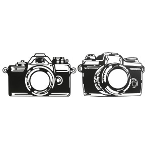 Décoration murale Home ESPRIT Noir Caméra/Appareil Photo Vintage 45 x 1 x 30 cm (2 Unités)