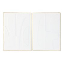 Décoration murale Home ESPRIT Blanc Doré Abstrait 72,7 x 2,5 x 100,5 cm (2 Unités)