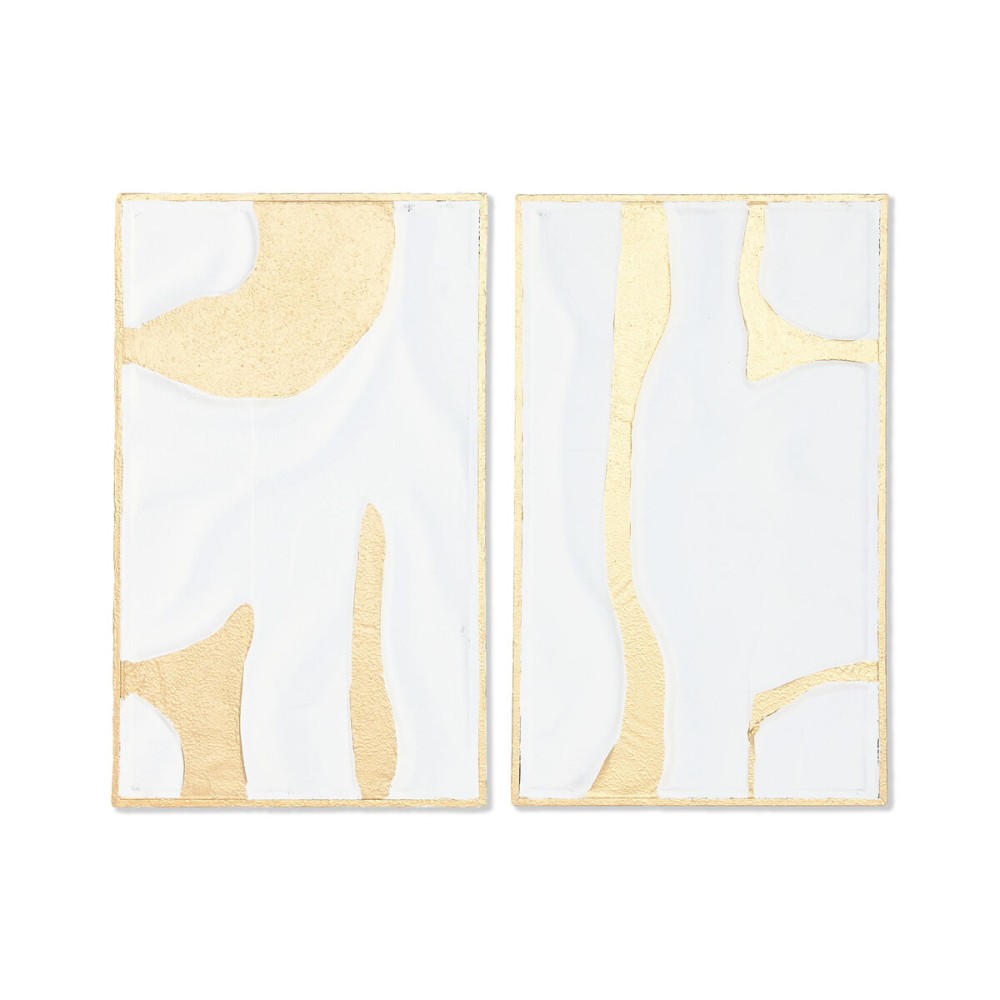 Décoration murale Home ESPRIT Blanc Doré Moderne 48 x 2,5 x 80,5 cm (2 Unités)