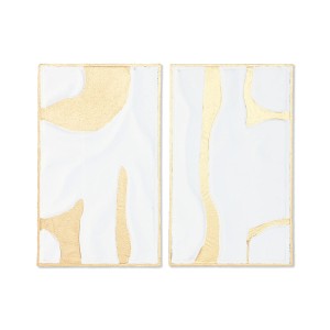 Décoration murale Home ESPRIT Blanc Doré Moderne 48 x 2,5 x 80,5 cm (2 Unités)