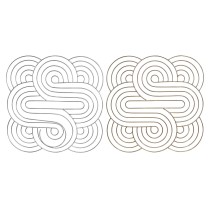 Wall Decoration DKD Home Decor Golden Silver Abstract Oriental 61 x 1 x 61 cm (2 Units)