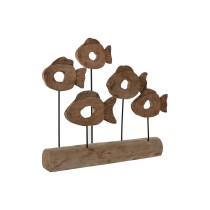 Figurine Décorative Home ESPRIT Noir Naturel Poissons 61,5 x 10 x 53,5 cm
