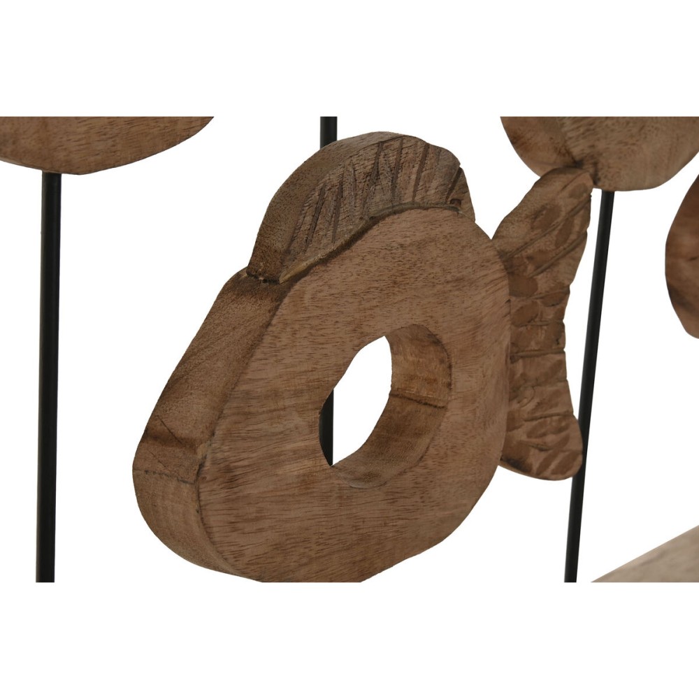 Decorative Figure Home ESPRIT Black Natural Fish 61,5 x 10 x 53,5 cm