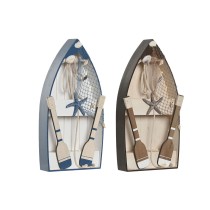 Deko-Figur Home ESPRIT Blau Weiß Braun 20 x 7 x 40 cm (2 Stück)