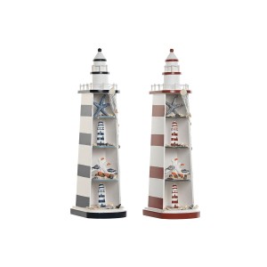 Deko-Figur Home ESPRIT Blau Rot Leuchtturm 14 x 16 x 52 cm (2 Stück)