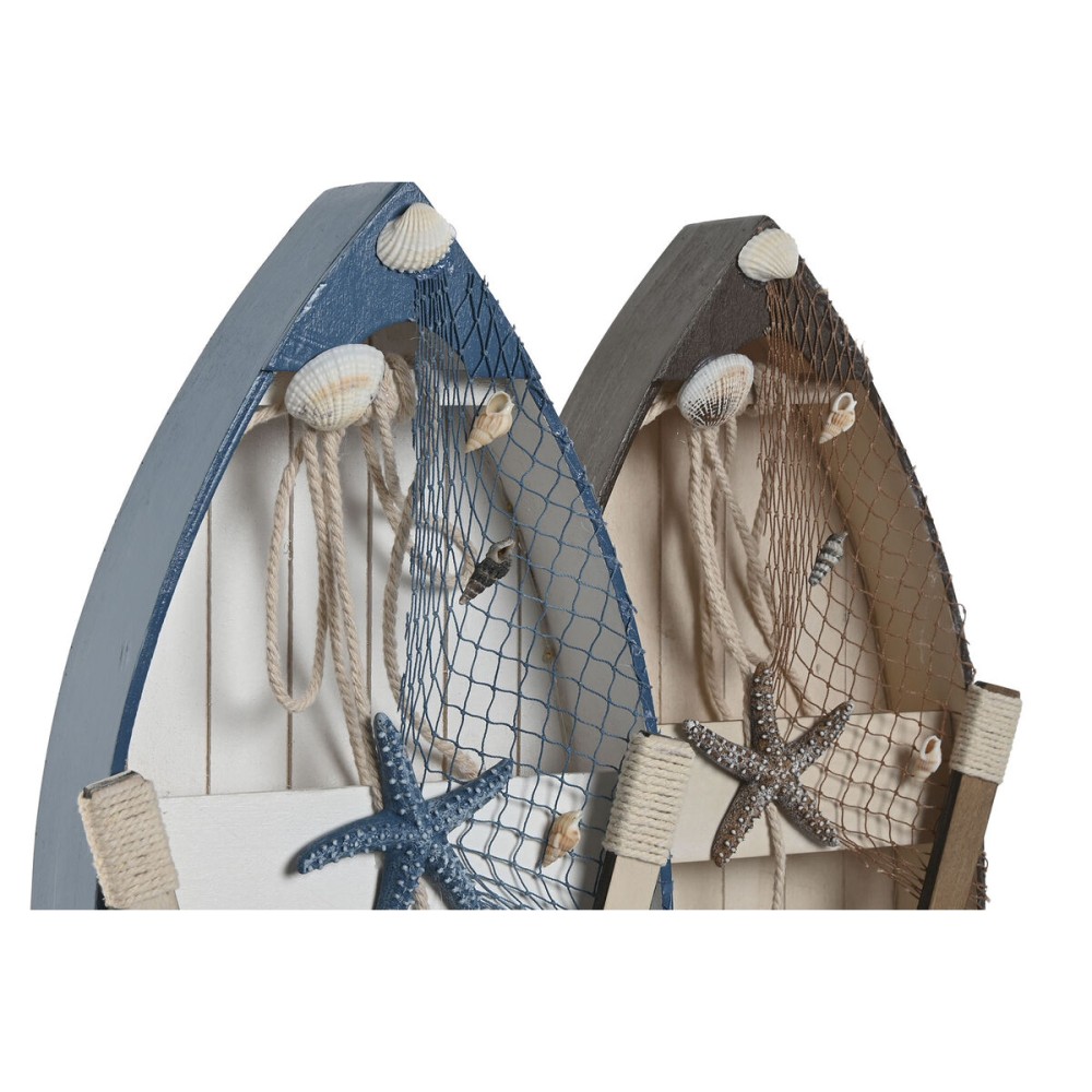 Deko-Figur Home ESPRIT Blau Weiß Braun 20 x 7 x 40 cm (2 Stück)