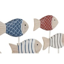 Deko-Figur Home ESPRIT Blau Weiß Rot Fische 17 x 6 x 25 cm (2 Stück)